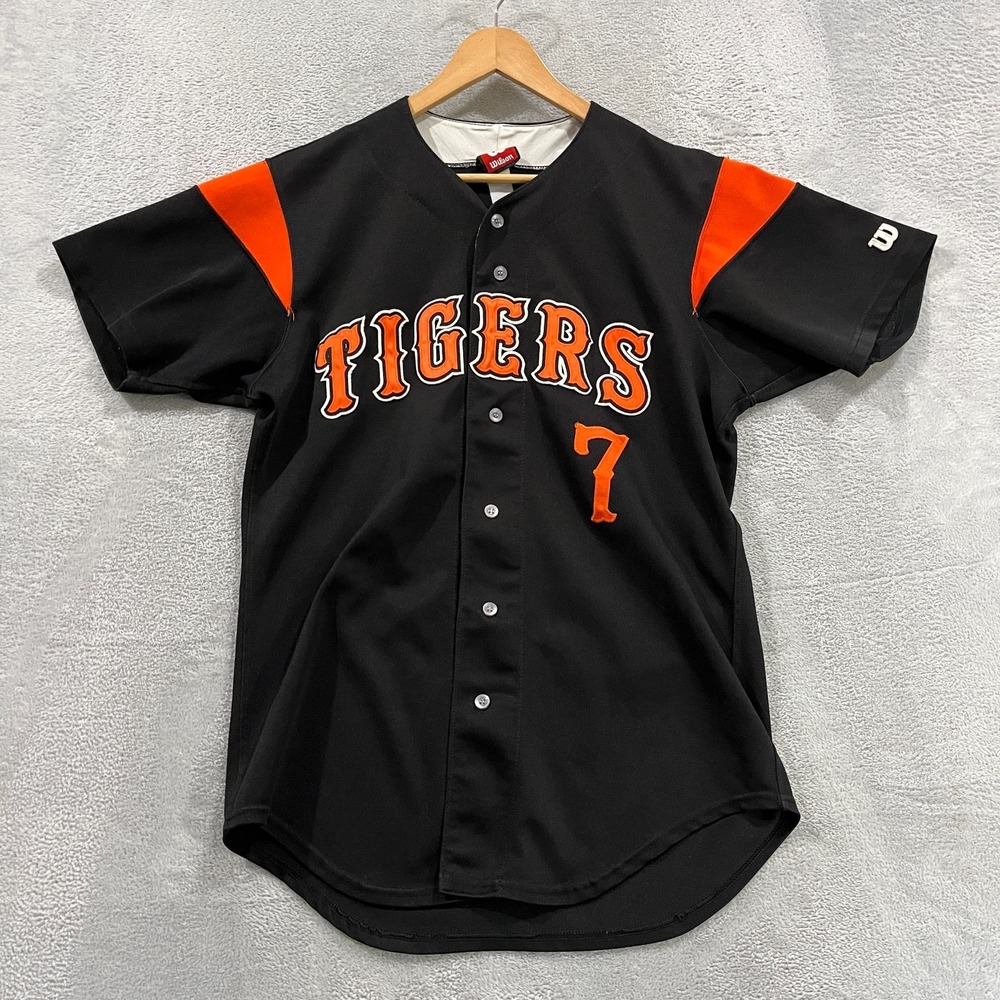 Vintage 90s Detroit Tigers Jersey Mens M? MLB Baseball‎ Black Orange Y2K 7